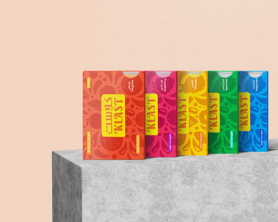 Klast Gum - Flavors Overview arabic branding bright chewing gum colorful egypt flavors gum hand drawn illustration packaging packagingdesign peppermint pineapple raspberry saudi spearmint tangerine