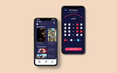 Movie Aplikasi app icon illustration logo movie movie app ticket tiket tiketbioskop ui ux