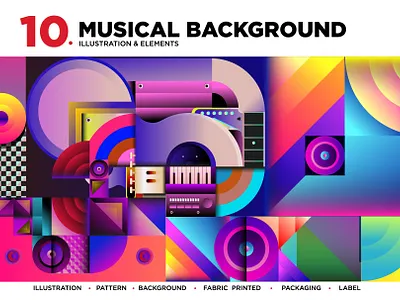 10 Music Illustration Background abstract abstract shapes background color design graphic graphics illustration illustration art illustration design illustration digital illustrations music music illustration music illustrations poster poster design posters shape vector