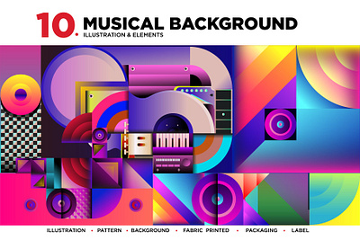 10 Music Illustration Background abstract abstract shapes background color design graphic graphics illustration illustration art illustration design illustration digital illustrations music music illustration music illustrations poster poster design posters shape vector