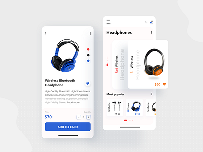 Headphone Store ios App agency app branding creative design design eccomerce headphone ios ios app minimal mobile mobile ui product sketch store ui uiux