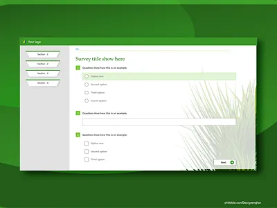 Survey interface 2 application ui design illustration single question survey survey surveys ui vector