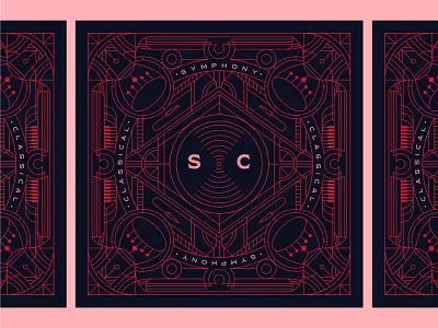 Symphony Classical 2 album albumart albumartwork ardeco art band geometric gold illustration line lineart minimal monoline music music app music art music player musician poster vector