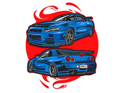 Nissan skyline japanese concept illustration apparel automotive car design japanese style nissan transportation vector vehicle design