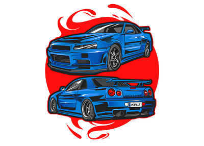 Nissan skyline japanese concept illustration apparel automotive car design japanese style nissan transportation vector vehicle design