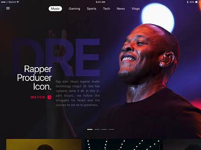Featured Content Experiences app apple hero music page sketch slider website youtube