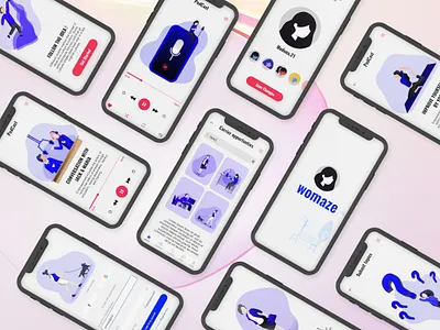 Womaze IOS app app design flat logo minimal ux vector