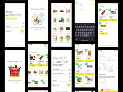 Groceee App Animation (UI Kit) after effects aftereffects animated animated gif animation animation 2d animation after effects animation design animations app animation app animations design animation mybestdesign product design ui uiux user inteface user interface design userinterface walkthrough