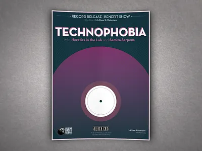 Technophobia record release poster event poster graphic design illustration poster typography