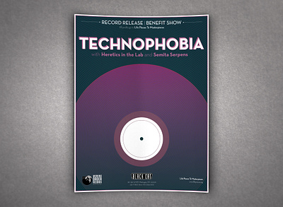 Technophobia record release poster event poster graphic design illustration poster typography