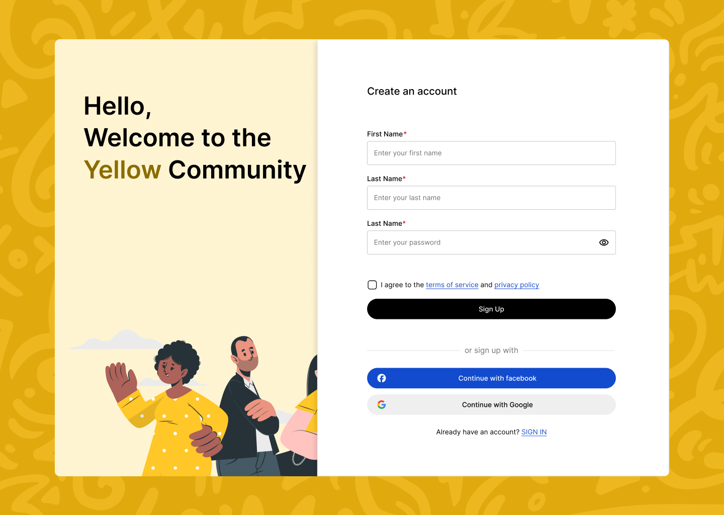 #DailyUI - Sign Up Page sign up page ui web design