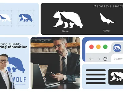 Bear wolf logo design branding branding expert design graphic design illustration logo logo design logo maker negative space logog negative spacing logo typography vector