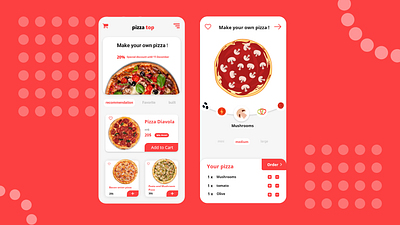 Pizza top ui app design graphic mobile mobile design pizza ui uidesign ux