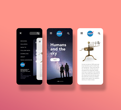 NASA redesign app concept adobexd app appdesign design minimalist mobile nasa planets space spaceship stars ui univers ux