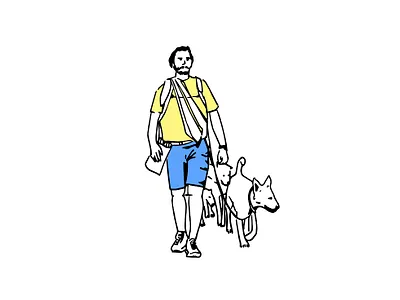THE DOGWALKER city illustration city life dog dog illustration dogs dogwalker graphic art graphic artist illustration minimalist sketch tel aviv telaviv urban art urban sketching