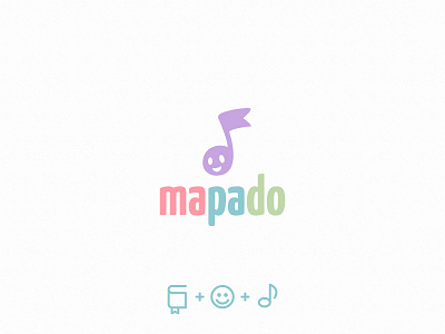 mapado audio book bookmark child kids logo logotype minimalism note