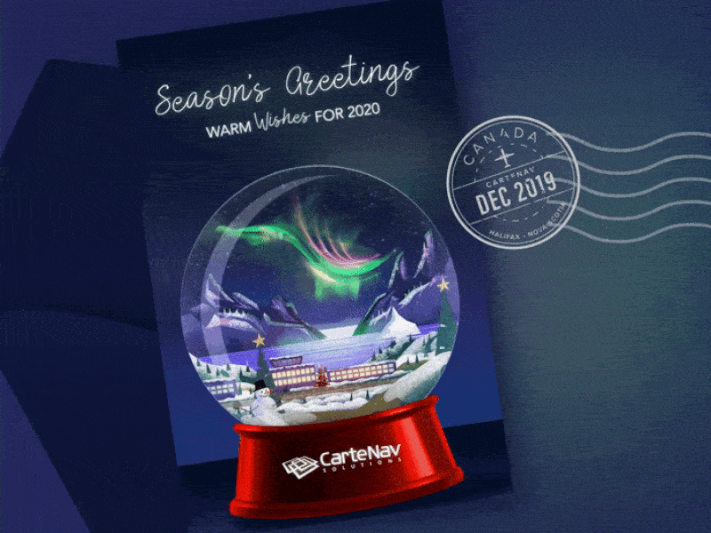 PAL Group Season's Greetings aerospace aircraft airline airplane aurora borealis aviation holiday seasons greetings snowglobe snowing