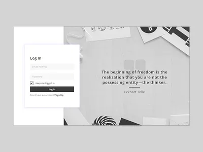 Retro Login with quote login web design website
