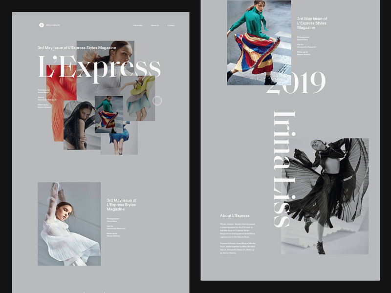 L'Express Online Magazine editorial editorial design fashion layout minimal modern photography typography web design whitespace