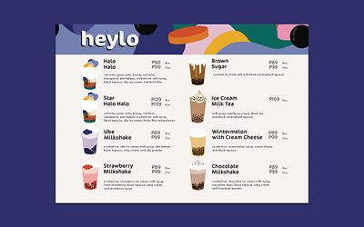 Heylo Menu branding colorful creatives design designer designers filipinas flat halohalo heylo identity illustration menu menu design menubar