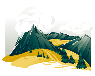 Mountain landscape art illustration landscape mountain vector vector art vector artwork