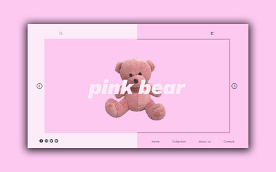 Day 346: Pink Bear Website. clean design graphic design graphicdesign illustration interface landing page landingpage minimal uidesign web design