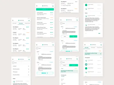 Real estate transactions app broker business deals design green mobile app mobile app design real estate ui ux