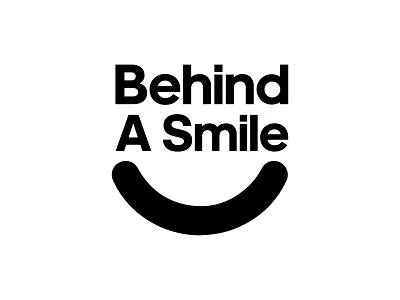 Behind A Smile Sticker Concept brand branding charity concept creative design face icon identity illustrator logo logotype mark mentalhealth smile type