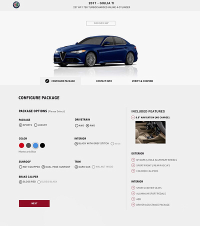 Alfa Romeo - Giulia Ti Reserve alfa romeo automotive design ui ux