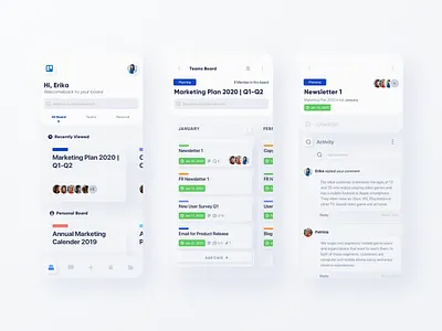 Trello Managament App - Neumorphism UI app design management neumorphism trello ui uidesign ux