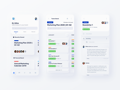 Trello Managament App - Neumorphism UI app design management neumorphism trello ui uidesign ux