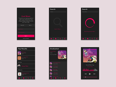 Cord Music - UI/UX adobe xd app bright cord music design graduation kanye west music music player sketch ui ux