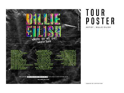 TOUR POSTERS - @billieeilish artist billieeilish branding flayers flyer illustration posters tourposters