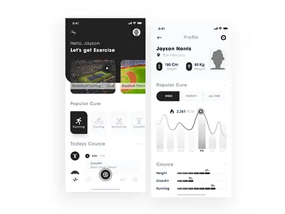 Fitness App activity app climbing cycling exercises icons interface make friends social application swimming