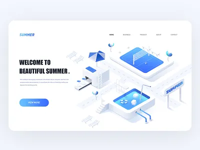 summer illustration paradise pool