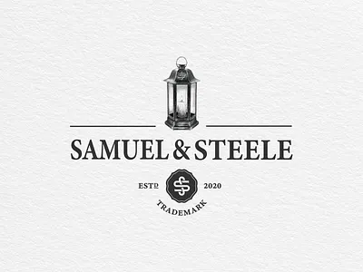 Samuel & Steele branding hand drawn illustration lantern logo print vector vintage