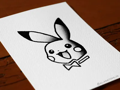 #02 Pikachu alana tomlin alanatomlin american traditional bunny pikachu playboy playboy bunny pokemon tattoo traditional tattoo