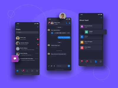 Encryption chat app chat app chatting clean dark mode dark theme dark ui icon illustration ios mobile app ui ui design ux ux desgin ux design