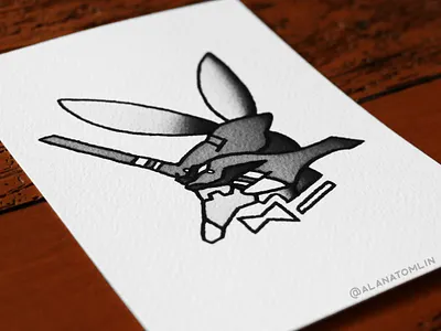 #03 Unit 01 alana tomlin alanatomlin american traditional anime evangelion logo playboy playboy bunny tattoo traditional tattoo unit 01