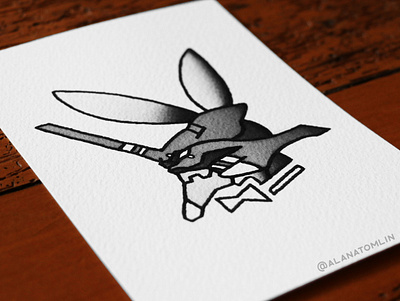 #03 Unit 01 alana tomlin alanatomlin american traditional anime evangelion logo playboy playboy bunny tattoo traditional tattoo unit 01