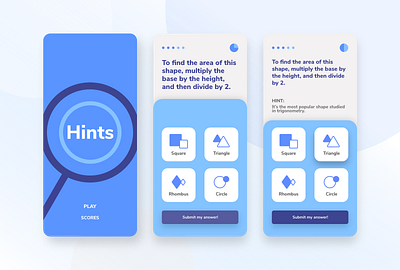 Hints - Game Design Concept app concept game app mobile design mobile ui ui