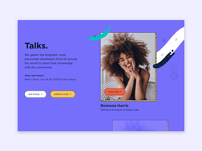 Slider Style Explorations branding bright color color palette conference design illustration slider slider design ui ux