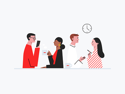 Illustration for NHN Global company cowork design graphic illustration meeting