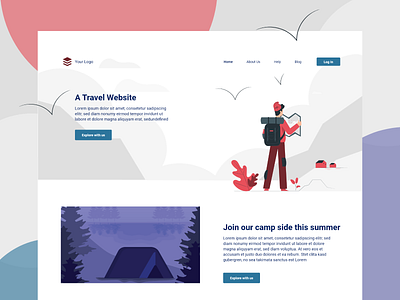 Camping camping design travel uiux webapp website design