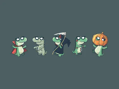 Webizaur death denyloba mascot mummy pumpkin sticker pack vamp zombi