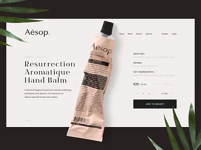 aesop product page concept dailyui design ecommerce minimal pastel uiux web website