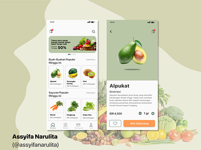 App for Ordering Vegetables and Fruits app illustration ui ux web