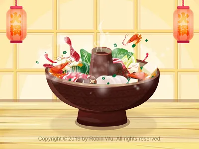 Hot pot chinese food drawing food food illustration hot pot illustration art illustrator
