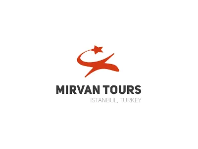 Mirvan Tours Logo airplane badges branding crescent design emblem icon logo logo design minimal moon plane star tour tourism trip trip planner turkey vector