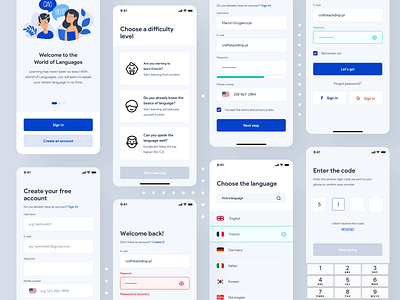 World of Languages - language learning app app application clean code design design app interface ios language learning languages learning learning app onboarding sign in simple ui uidesign uiux ux uxdesign